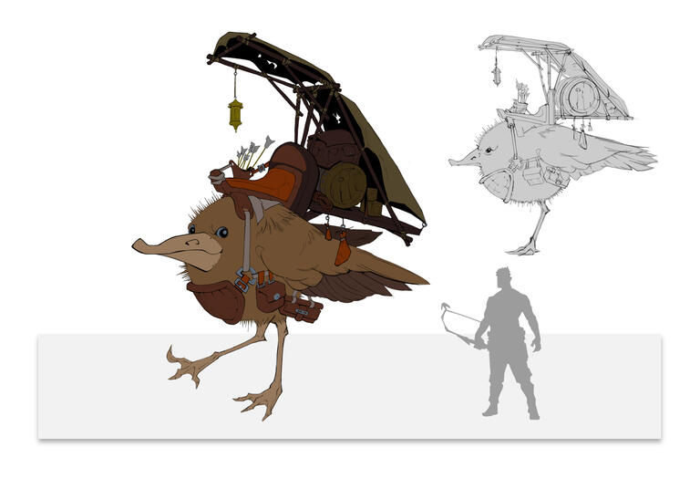 flat colored creature